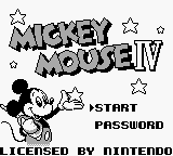 Mickey Mouse IV (Japan) Title Screen